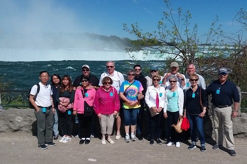 A group selfie at Table Rock Niagara Falls