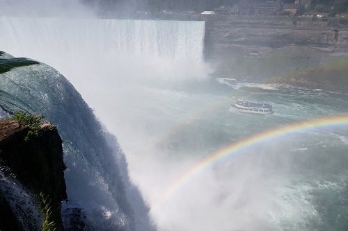 Double rainbow shining over the American side Falls