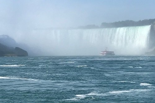 The Hornblower from Niagara Falls Canada riding into the Falls