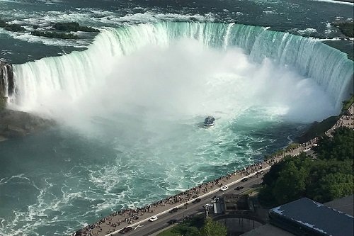 Ariel view of the Maid in the Middle of Niagara Falls