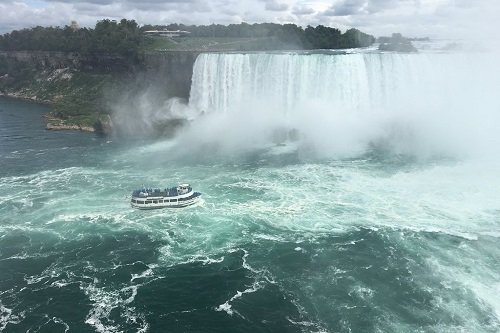 Maid of the Mist taking a ride into the Falls