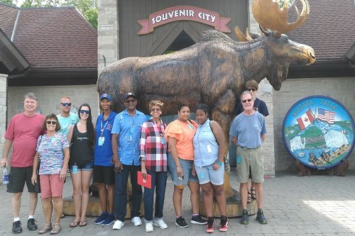 A group photo at souvenir city in Niagara Falls Canada