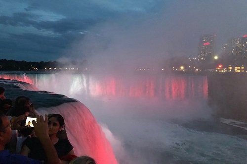 Beautiful light show in Niagara Falls