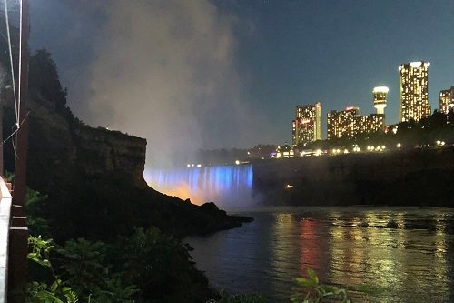 Niagara Falls Lightshow on the Horseshoe Falls