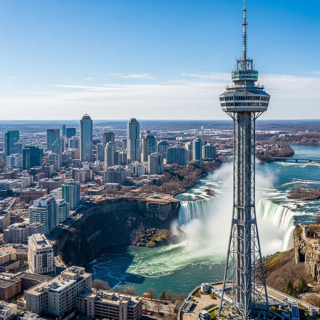 Skylon Tower rising 775 feet above Niagara Falls